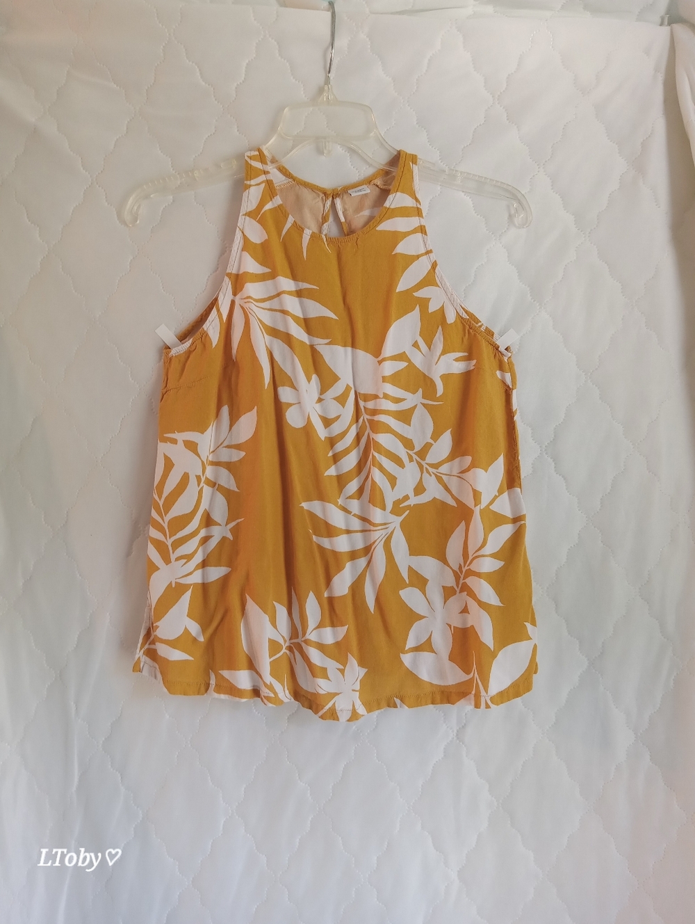 Old Navy Mustard Yellow Floral Halter Camisole